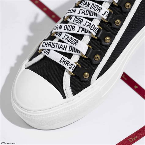 walk n dior low top sneaker in black canvas price|christian Dior platform sneakers.